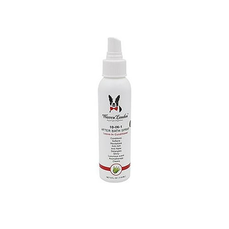 Warren London 10-in-1 After Bath Dog Spray | Dog Leave in Conditioner and Detangler Spray | Pet Grooming Spray with Aloe Vera, Silk Amino Acids and Green Tea Extract 4oz
