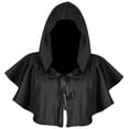 thumbnail image 3 of Capa con capucha Hugo Disfraz Devil Cowl Medieval Negro, 3 of 7