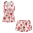 thumbnail image 3 of Xoenoiee Tropical Palm Tree Print Tankini Swimsuits for Women 2026 Two Piece Bathing Suits with Pockets Tummy Control Ruched Swim Suits with Shorts, 2XL, 3 of 7