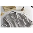thumbnail image 4 of Camisa Cuello Mao Lino Hombre Casual Manga Corto Slim Fit, 4 of 7