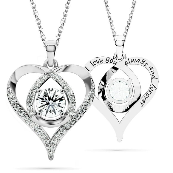 Collar SIGALIT en forma de corazón, moissanita, creado en laboratorio, plata S925