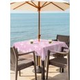 thumbnail image 4 of Square Outdoor Tablecloth with Umbrella Hole Pink Coastal Outside Table Cloth Waterproof Patio Table Cover Nautical Starfish Coral Shell Summer Ocean Zipper Tablecloths for Picnic Camping 54x54 Inch, 4 of 8