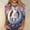 A1442 Pink, variant on Easter Blouse for Women White Bunny With Eggs And Daisies Print 3/4 Sleeve Round Neck Spring Holiday Festival Casual Tops Flowy Soft Graphic Tee Shirt For Women