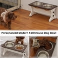 thumbnail image 3 of Elevated Dog BowlsFarmhouse Dog Bowls Stand Raised Dog Bowl with 2 Stainl Steel Wooden Dog Bowl 3.5Cups8.5''H_30 oz BowlFarmhouse Style, 3 of 9