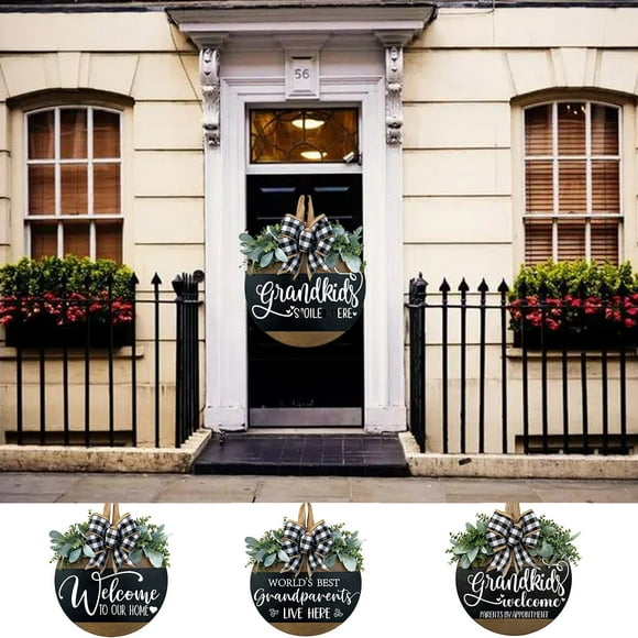Up to 60% off Gifts Viflosae Welcome To Decorate The Front Door With Wooden Door Signs Interesting Grandparents Gift Save more on weekly flyer features