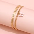 thumbnail image 4 of Uinagy Metal Double Layer Anklet Herringbone Chain Set, 4 of 7