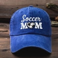 thumbnail image 2 of Baseball Caps Men Women Embroidered Soccer Mom Heart Washed Adjustable Unisex Breathable Sun Hat Running Workouts Blue One Size, 2 of 3