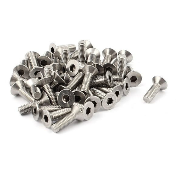 Unique Bargains 45pcs M6x15mmx20mm Hex Driver Stainless Steel Countersunk Flat Head Screws Bolts