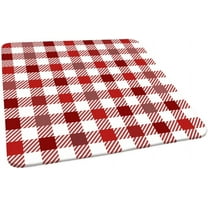 Buffalo Plaid Square Fitted Polyester Tablecloth, Crimson White Lattice Elastic Edge Decorative Table Cloth, Waterproof Oil & Dust Proof Table Clothes For Family Festival Party Use, Fits 36"x36" Table