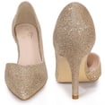 thumbnail image 2 of Unique Bargains Women's Glitter Pump Pointed Toe Slip-on Stiletto Heels Pumps, 2 of 6