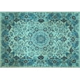 thumbnail image 1 of Ahgly Company Indoor Rectangle Medallion Light Blue Traditional Area Rugs, 5' x 7', 1 of 4