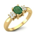 thumbnail image 2 of 5X4 MM Oval Natural Emerald 925 Sterling Silver Gold Vemreil Solitaire Women Valentines Day Gifts Bridal Ring, 2 of 3