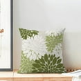 thumbnail image 3 of Sage Green White Summer Outdoor Pillow Covers 18x18 Inch Set of 2 Olive Green Dahlia Floral Decor Throw Pillows Modern Geometry Flower Decorative Cushion Cases for Sofa Couch Bed Decorations, 3 of 6