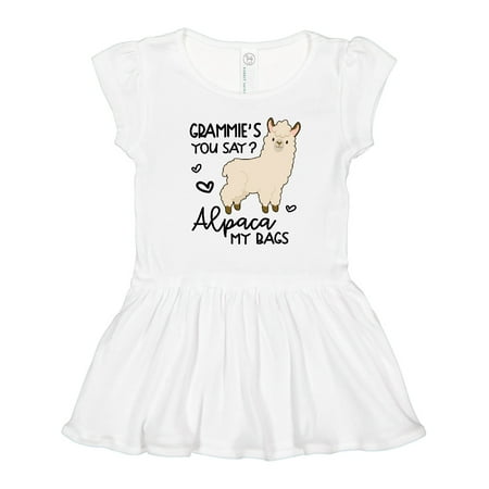 

Inktastic Grammie s You Say Alpaca My Bags Girls Toddler Dress