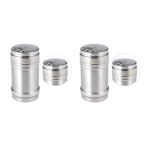 Bearachild Tarro de especias de acero inoxidable, botella ajustable para condimentos, ajo, pimienta, sal, dispensador de azúcar, herramienta de Type2 NO2
