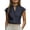 Dark Gray, variant on Womens Mandarin Notched Collar Cap Sleeve Linen Blend Blouse Neutral Beige Lightweight Breathable Business Casual Solid Color Workwear Shirt