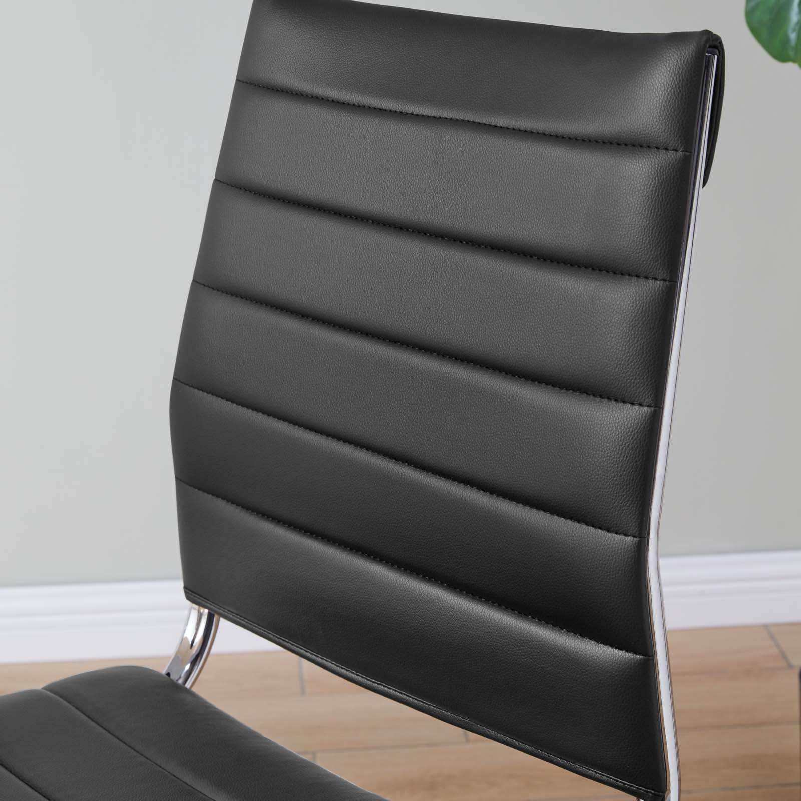 Modway Jive Armless Midback Leatherette Office Chair, Multiple Colors