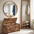 thumbnail image 3 of LEDREM Wooden Storage Bench, Storage Chest, Farmhouse Blanket Chest With Safety Hinges, Supports 300 lb For Bedroom, Living Room, 3 of 5