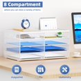 thumbnail image 5 of 8 Compartments Paper Organizer for Desk, Mesh Literature Organizer, Mail File Sorter Tray with Handle, Desktop Mailbox for Office Classroom Home, White, 5 of 11