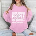 thumbnail image 2 of Jinhomg Novelty Sweatshirt for Women Trendy Letter Print Casual Tops Oversized Comfy Long Sleeve Drop Shoulder Pullover Ladies Cute Gift Pink S, 2 of 6
