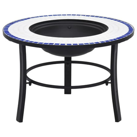 Casafoyer Mosaic Fire Pit Blue and White 26.8" Ceramic