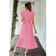 thumbnail image 3 of Vestido PRETTYGARDEN Floral Boho Cruzado con Cinturón Rosa Talle S, 3 of 7