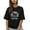 Black, variant on Women's Graphic T-Shirt Black 4XL Women's Tops Funny Husky with Retro Stripes Crew Neck Short Sleeve Shirts for Women