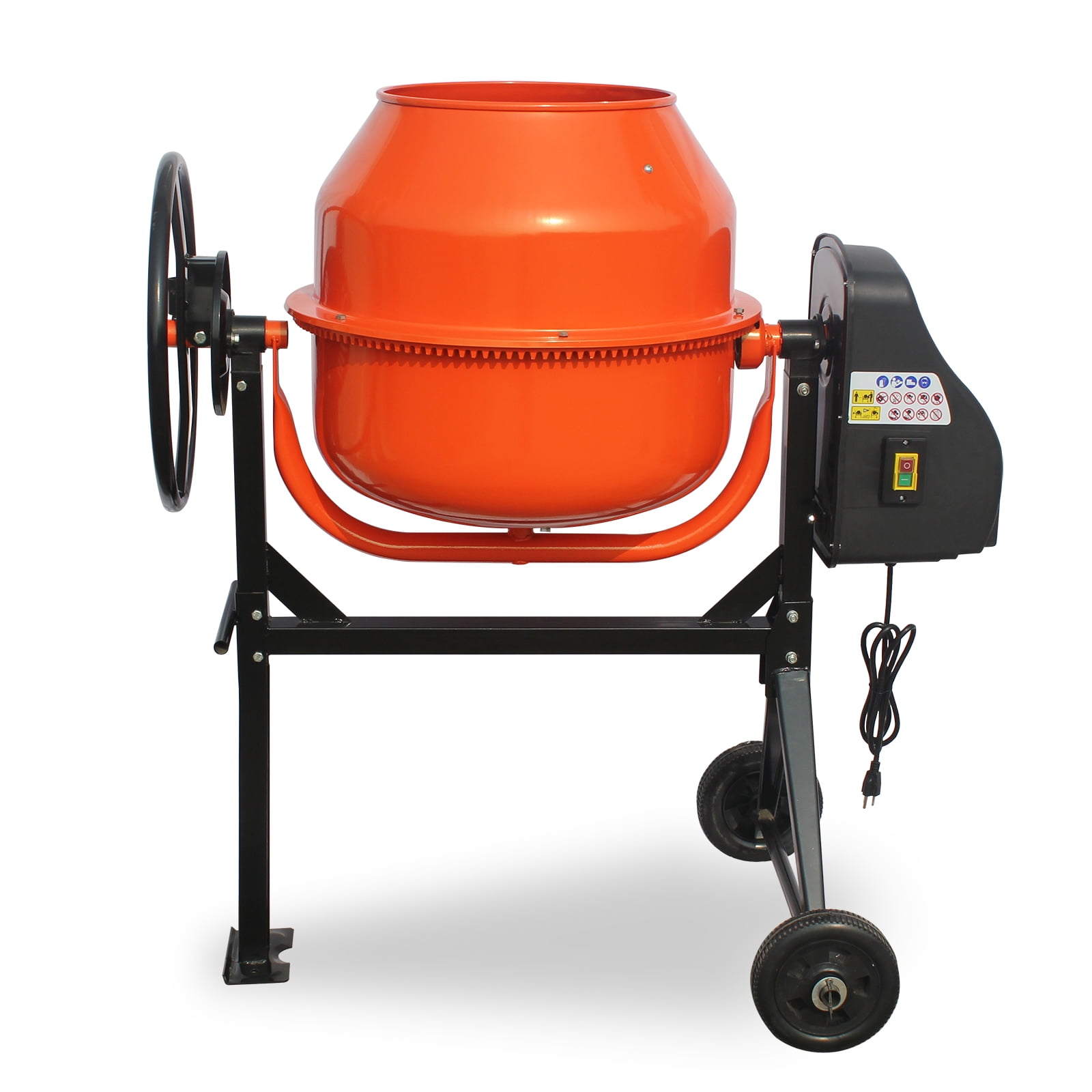 Oarlike 4/5HP Electric Concrete Cement Mixer 5 Cu Ft Mortar Mixing Stucco Seeds Portable Barrow