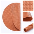 thumbnail image 5 of Round Placemats Set of 6 Plastic Placemats for Dining Table Decor Indoor Outdoor Washable Kitchen Table Mat Wipe Clean Brown 15x15inch, 5 of 6