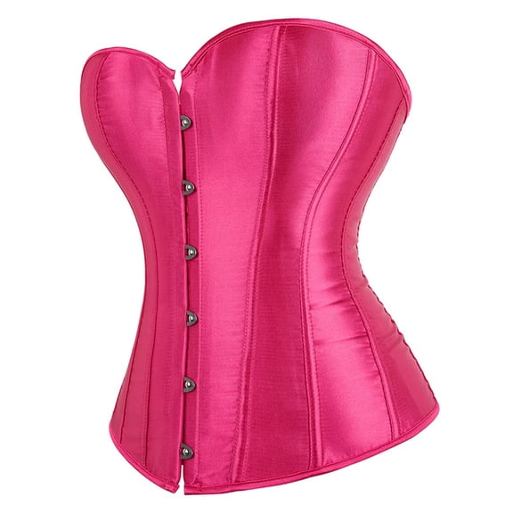 Gothic Satin Classic Bustiers Corset Top for Women Rose 2XL