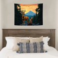 thumbnail image 4 of RKSupls Tapestry Wall Hanging Art, Mountain Sunset Deer Family Buck and Fawn Tapestry Decoration for Daily Bedroom, Dorm, Living Room, Apartment Hallway Home Decor, 4 of 5