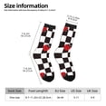 thumbnail image 2 of Fotbe Ladybugs Of Black And White Checkers Pattern Long Socks for Men & Women – Breathable & Stretchy Compression Socks, Ideal for Running, Travel, and Everyday Wear Size 5-11, 2 of 6
