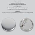 thumbnail image 3 of 100 Sets Blank Pin Back Button Parts for Button Maker Machine, Round Button Badge Parts Button Supplies Metal Pin Back Craft Supplies with Metal Cover for Button Making Machine, 3 of 7