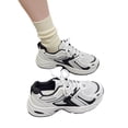 thumbnail image 5 of Domzle Womens Chunky Fashion Sneakers Casual Sports Shoes Mesh Breathable Athletic Gym Workout Tennis Shoe Platform Thick Walking Shoes Black 37, 5 of 5