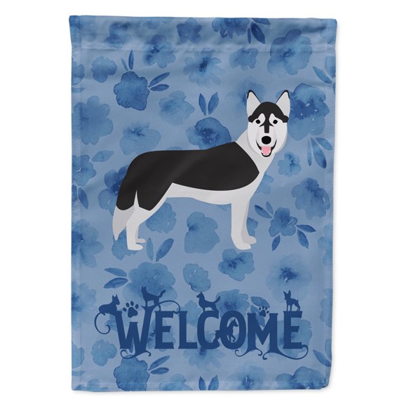 Siberian Husky Welcome Flag Canvas House Size