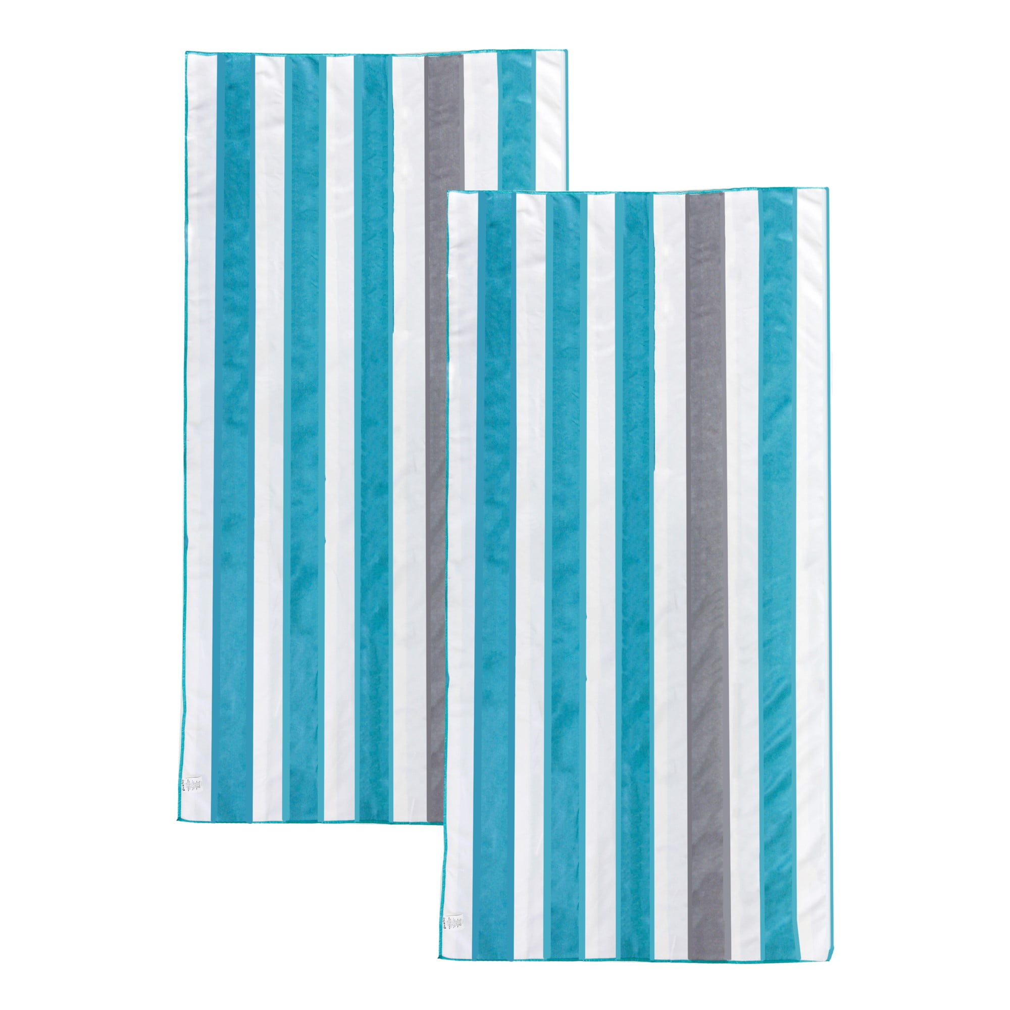 Beach Great Bay Home Lightweight Reversible Quick Dry Microfiber Beach Towel 2 Pack - 31 x 63 Reversible Cabana Blue/Yellow Pool Compact for Travel Venice Collection. and Boating 