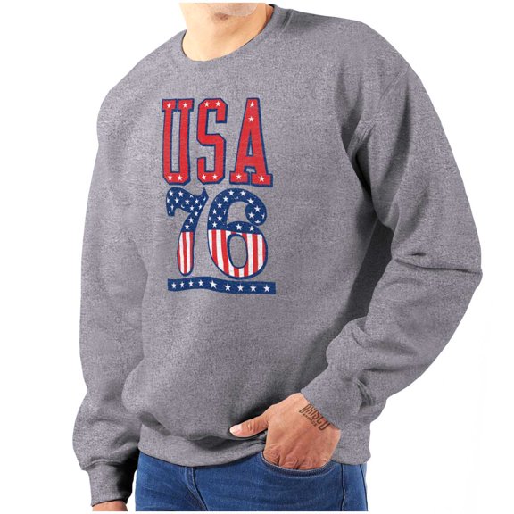 Patriotic USA 76 American Flag Sweatshirt for Men or Women Brisco Brands S
