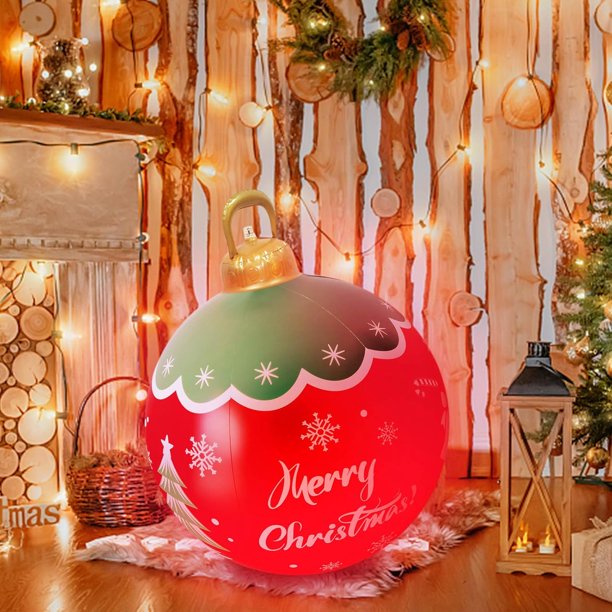 Venta de bolas inflables de Navidad, 60 cm, grandes, para exteriores, de PVC, para Navidad, inflables gigantes, reutilizables, muñecos de nieve de Papá Noel, para decoración de jardín y patio de Navid