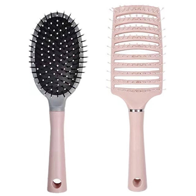 Cepillo de pelo curvado con ventilación | Cepillo para desenredar | Cepillo para Enredos y Nudos | Cepillo para Hombres y Mujeres | Cepillos de pelo con ventilación para flujo de aire