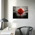 thumbnail image 3 of COMIO Yxbhhym Zen Wall Art Gray Wall Art Red Floral Wall Pictures Flower Zen Stone Sand Pebble Canvas Print Artwork for Bathroom Decor Black and White Wall Art Framed, 3 of 4