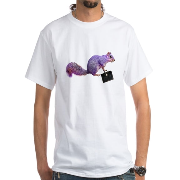 CafePress - Purple Squirrel White T-Shirt - Men's Classic T-Shirts