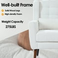 thumbnail image 6 of Modern Accent Chair,Teddy Fabric Living Room Chairs Comfy Reading Chair,Mid Century Accent Chair, Lounge Arm Chairs Armchair for Living Room Bedroom (White), 6 of 10