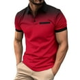 thumbnail image 1 of Male Spring and Summer Men T Shirts Graphic Pack Breathable Short Sleeve T Custom T Shirts for Men Shirt Solid Color Button Loose Fit T Shirts for Men Lapel Pocket Bottoming Shirt, 1 of 4