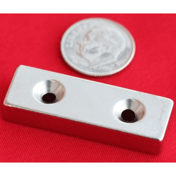 Neodymium Magnets 1.5 in x 1/2 in x 1/4 in Bar w/2 Countersunk Holes