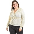 thumbnail image 1 of Blusa efecto metalico Roman Fashion Tallas Extras 1883 Hueso blanco 40, 1 of 7