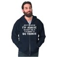 thumbnail image 4 of Funny I'm Awake But Not Ready Joke Unisex Fleece Graphic Zip Up Hoodie Brisco Brands 2X, 4 of 5