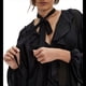 thumbnail image 1 of Cárdigan de Encaje con Volantes y Cuello en V para Mujer, Estilo Francés, con Bufanda, para y Verano Negro M, 1 of 8