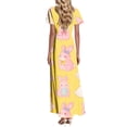 thumbnail image 4 of LWavelet Women's V-Neck Ruffle Sleeve Bunny & Easter Egg Bow Print Maxi Dress for Easter & Casual Outfits Orange XS, 4 of 4