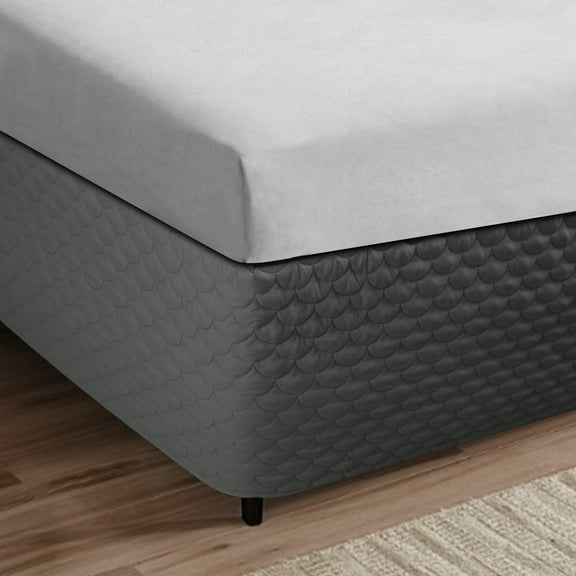 Bed Skirt with Spilt Corner 15 Inch Drop, Polyester Blended Quilted Bed Wrap,Modern Dust Ruffle, Anti-Wrinkle & Fade Resistant, Dust Proof for Bedroom