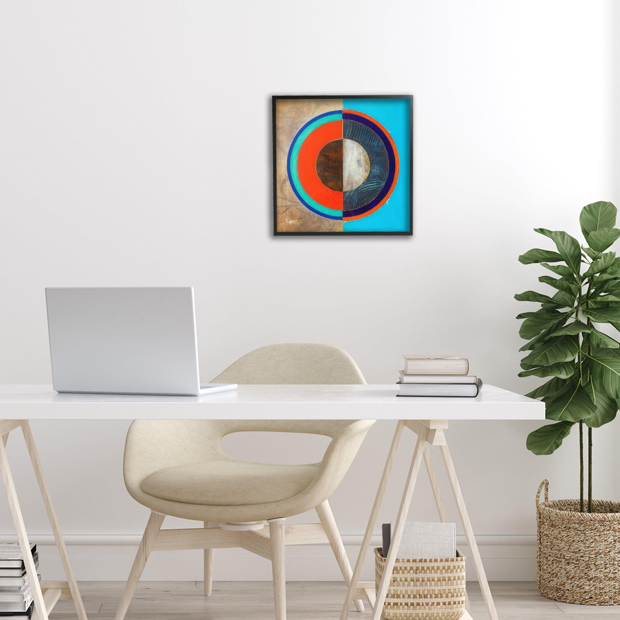 Stupell Industries Red Arc Summer Circle Black Framed Giclee Art, design by Matthew Finger